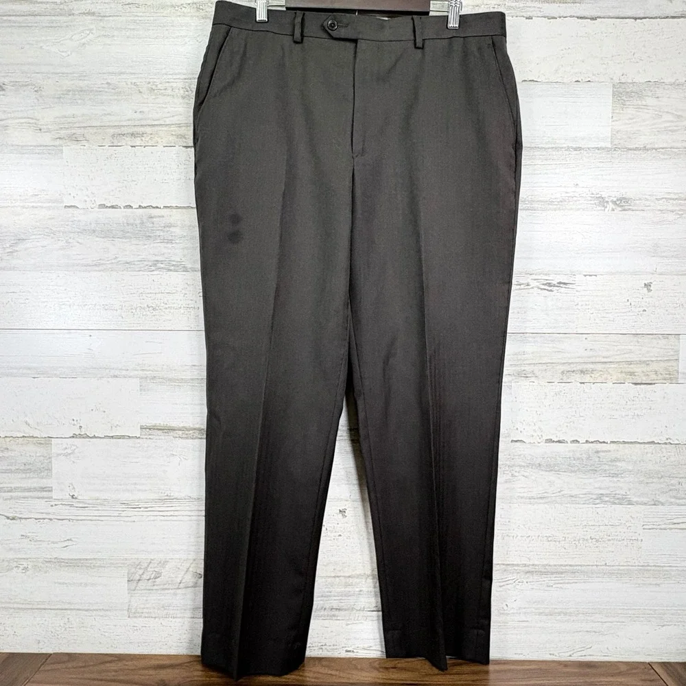 Jos A Bank Signature Collection 2 Piece Gray Wool‎ Tailored Fit Suit 42R 36x31